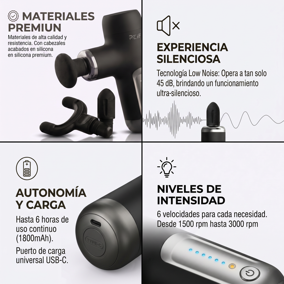 REIF™ – Pistola de Masajes Muscular