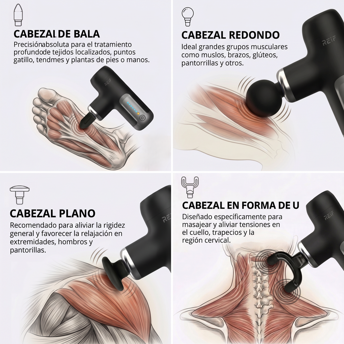 REIF™ – Pistola de Masajes Muscular